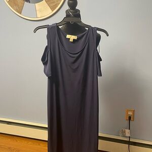Michael Kors blue open shoulder dress